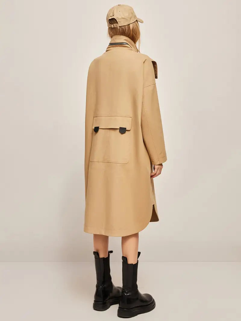 Casual Hooded Long Sleeve Windproof Coat for Women